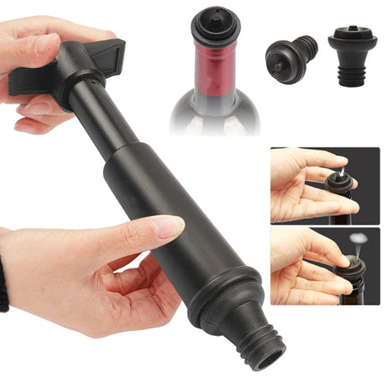 Red Wine Vacuum Pump Freshener Silicone Wine Stopper Set, Black Pump 4-stopper Box - DealBuddy