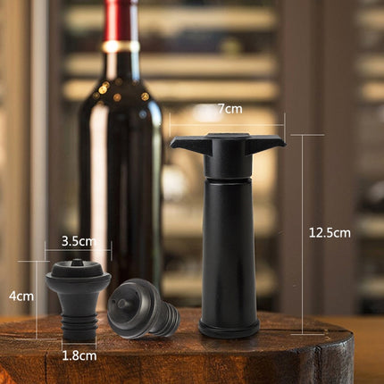 Red Wine Vacuum Pump Freshener Silicone Wine Stopper Set, Black Pump 4-stopper Box - DealBuddy