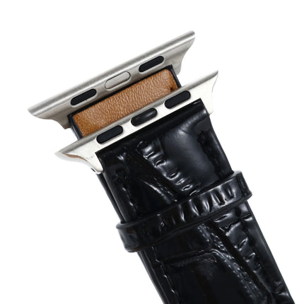 Crocodile Texture Leather Wrist Strap, For Apple Watch Series 7 45mm / 6 & SE & 5 & 4 44mm / 3 & 2 & 1 42mm, For Apple Watch Ultra 49mm / Series 8&7 45mm / SE 2&6&SE&5&4 44mm / 3&2&1 42mm, For Apple Watch Series 8&7 41mm / SE 2&6&SE&5&4 40mm / 3&2&1 38... - DealBuddy