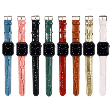 Crocodile Texture Leather Wrist Strap, For Apple Watch Series 7 45mm / 6 & SE & 5 & 4 44mm / 3 & 2 & 1 42mm, For Apple Watch Ultra 49mm / Series 8&7 45mm / SE 2&6&SE&5&4 44mm / 3&2&1 42mm, For Apple Watch Series 8&7 41mm / SE 2&6&SE&5&4 40mm / 3&2&1 38... - DealBuddy