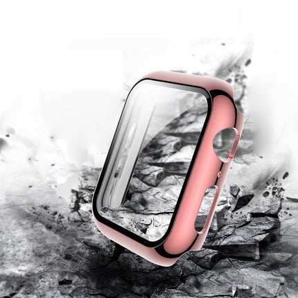 Electroplated PC Case + Tempered Film Integrated Protective Cover, For Apple Watch Series 3 & 2 & 1 38mm, For Apple Watch Series 3 & 2 & 1  42mm, For Apple Watch Series 5 & 4 40mm, For Apple Watch Series 5 & 4 44mm - DealBuddy