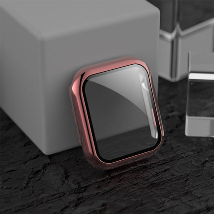 Electroplated PC Case + Tempered Film Integrated Protective Cover, For Apple Watch Series 3 & 2 & 1 38mm, For Apple Watch Series 3 & 2 & 1  42mm, For Apple Watch Series 5 & 4 40mm, For Apple Watch Series 5 & 4 44mm - DealBuddy