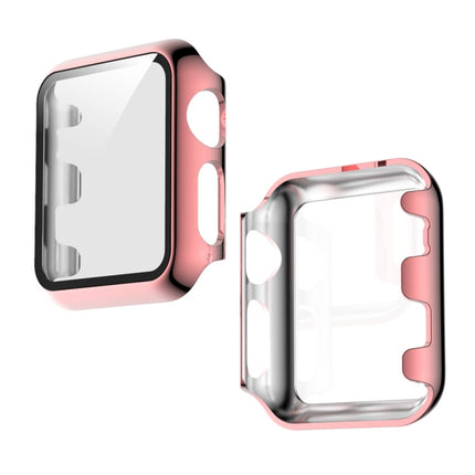 Electroplated PC Case + Tempered Film Integrated Protective Cover, For Apple Watch Series 3 & 2 & 1 38mm, For Apple Watch Series 3 & 2 & 1  42mm, For Apple Watch Series 5 & 4 40mm, For Apple Watch Series 5 & 4 44mm - DealBuddy