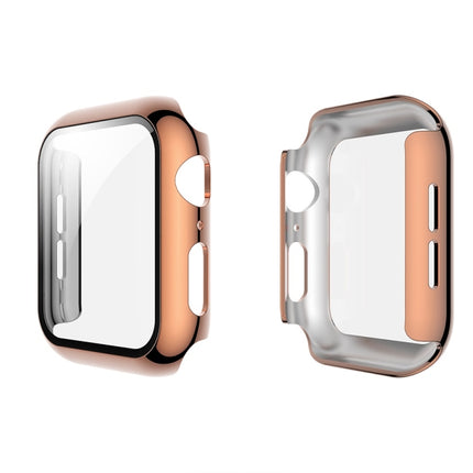Electroplated PC Case + Tempered Film Integrated Protective Cover, For Apple Watch Series 3 & 2 & 1 38mm, For Apple Watch Series 3 & 2 & 1  42mm, For Apple Watch Series 5 & 4 40mm, For Apple Watch Series 5 & 4 44mm - DealBuddy