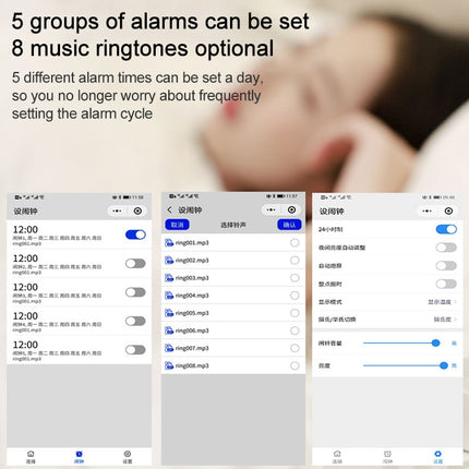 LT-1035 LED Display Digital APP Smart Alarm Clock