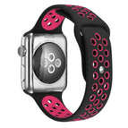 For Apple Watch Ultra 49mm / Series 8&7 45mm / SE 2&6&SE&5&4 44mm / 3&2&1 42mm / Black Rose Red