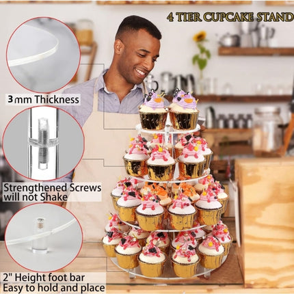 YX064 4 Tier Acrylic Circular Cupcake Stand
