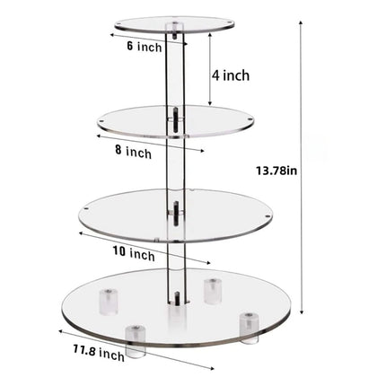 YX064 4 Tier Acrylic Circular Cupcake Stand