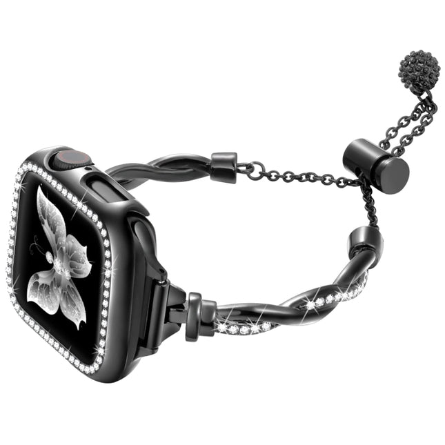 Twist Bracelet Diamond Metal Watch Band