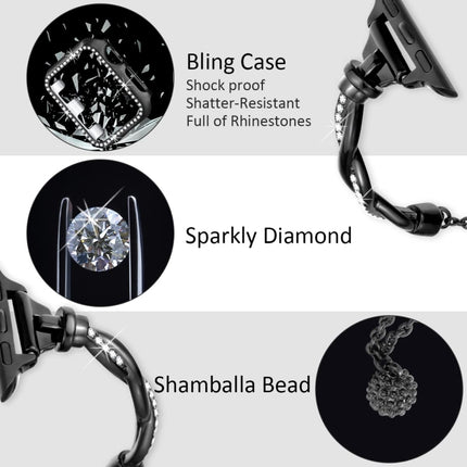 Twist Bracelet Diamond Metal Watch Band, For Apple Watch Series 4 44mm, For Apple Watch Series 4 40mm, For Apple Watch Series 3 38mm, For Apple Watch Series 3 42mm, For Apple Watch Series 2 42mm, For Apple Watch Series 2 38mm, For Apple Watch 42mm     ... - DealBuddy