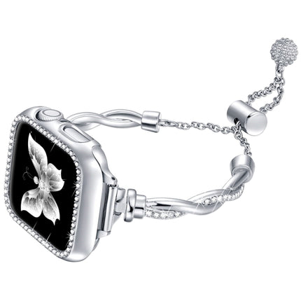 Twist Bracelet Diamond Metal Watch Band, For Apple Watch Series 4 44mm, For Apple Watch Series 4 40mm, For Apple Watch Series 3 38mm, For Apple Watch Series 3 42mm, For Apple Watch Series 2 42mm, For Apple Watch Series 2 38mm, For Apple Watch 42mm     ... - DealBuddy
