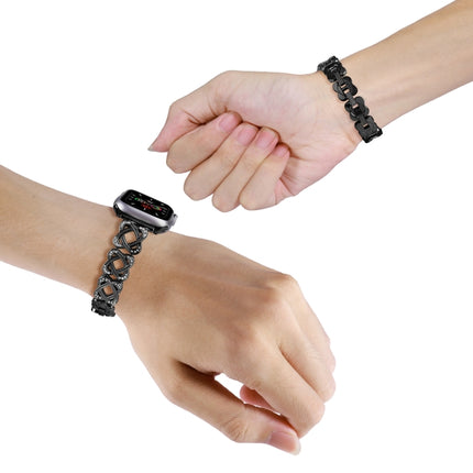 Hearts Crossed Diamond Metal Watch Band, For Apple Watch SE 2022 44mm, For Apple Watch Series 7 41mm, For Apple Watch Series 7 45mm, For Apple Watch SE 40mm, For Apple Watch SE 44mm, For Apple Watch 6 40mm, For Apple Watch Series 6 44mm                ...