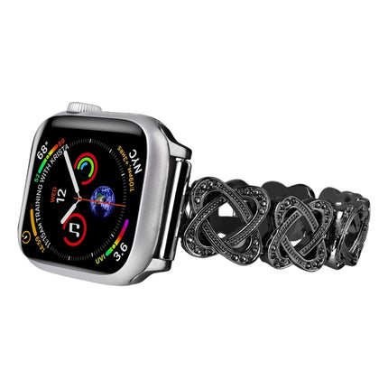 Hearts Crossed Diamond Metal Watch Band