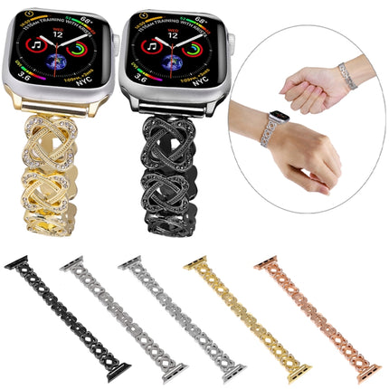 Hearts Crossed Diamond Metal Watch Band