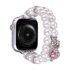 Beaded Dual Row Pearl Bracelet Watch Band