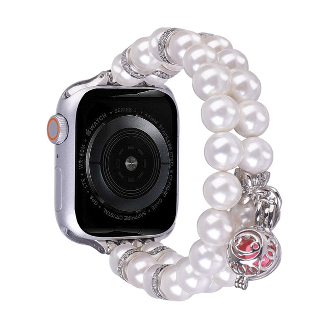 Beaded Dual Row Pearl Bracelet Watch Band