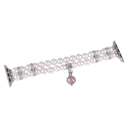 Beaded Dual Row Pearl Bracelet Watch Band