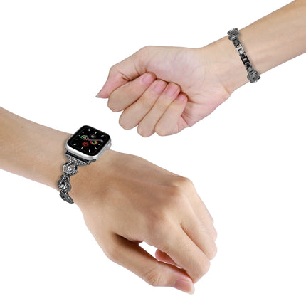 Gourd Diamond Metal Watch Band, For Apple Watch SE 2022 44mm, For Apple Watch Series 7 41mm, For Apple Watch Series 7 45mm, For Apple Watch SE 40mm, For Apple Watch SE 44mm, For Apple Watch 6 40mm, For Apple Watch Series 6 44mm                         ... - DealBuddy