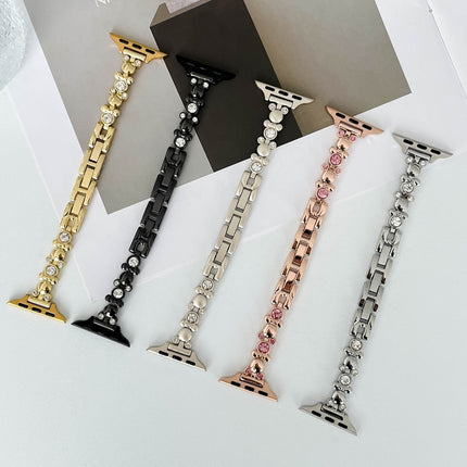 Metal Diamond Bear Chain Watch Band, For Apple Watch SE 2022 44mm, For Apple Watch Series 7 41mm, For Apple Watch Series 7 45mm, For Apple Watch SE 40mm, For Apple Watch SE 44mm, For Apple Watch Series 6 40mm, For Apple Watch Series 6 44mm             ... - DealBuddy