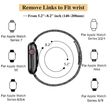 Slim Seven Bead Slingshot Buckle Metal Watch Band, For Apple Watch 42mm, For Apple Watch 38mm - DealBuddy