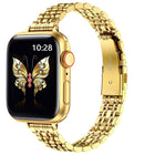 Slim Seven Bead Slingshot Buckle Metal Watch Band, For Apple Watch 42mm, For Apple Watch 38mm - DealBuddy