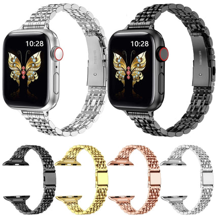 Slim Seven Bead Slingshot Buckle Metal Watch Band, For Apple Watch 42mm, For Apple Watch 38mm - DealBuddy