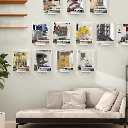 YX075 6pcs / Set Acrylic Storage Rack Anime Ornaments Wall Mounted Display Bracket