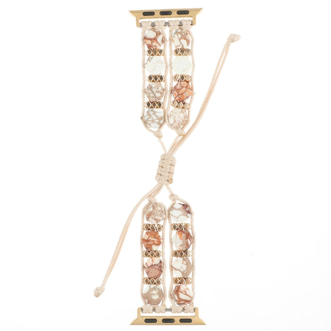 Hexagonal Stones Drawstring Chain Watch Band
