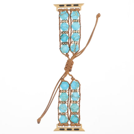 Hexagonal Stones Drawstring Chain Watch Band