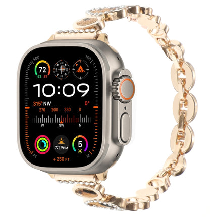 Leopard Rhinestones Metal Chain Watch Band, For Apple Watch SE 2023 44mm, For Apple Watch SE 2023 40mm, For Apple Watch Ultra 2 49mm, For Apple Watch Series 9 45mm, For Apple Watch Series 9 41mm, For Apple Watch Ultra 49mm, For Apple Watch Series 8 41m... - DealBuddy
