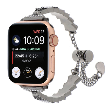 Shell Beads Chain Bracelet Metal Watch Band, For Apple Watch SE 2023 44mm, For Apple Watch SE 2023 40mm, For Apple Watch Ultra 2 49mm, For Apple Watch Series 9 45mm, For Apple Watch Series 9 41mm, For Apple Watch Ultra 49mm, For Apple Watch Series 8 41...