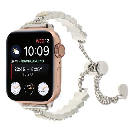 Shell Beads Chain Bracelet Metal Watch Band, For Apple Watch SE 2023 44mm, For Apple Watch SE 2023 40mm, For Apple Watch Ultra 2 49mm, For Apple Watch Series 9 45mm, For Apple Watch Series 9 41mm, For Apple Watch Ultra 49mm, For Apple Watch Series 8 41...