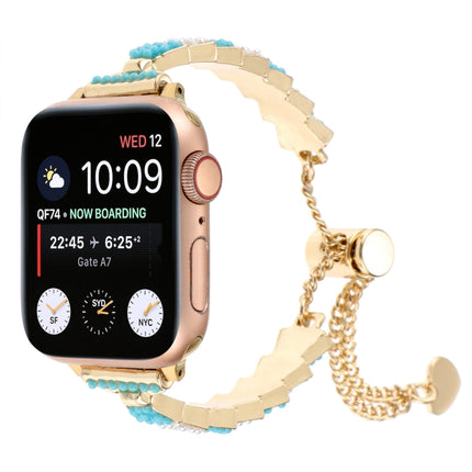 Shell Beads Chain Bracelet Metal Watch Band, For Apple Watch SE 40mm, For Apple Watch SE 44mm, For Apple Watch Series 6 40mm, For Apple Watch Series 6 44mm, For Apple Watch Series 5 44mm, For Apple Watch Series 5 40mm, For Apple Watch Series 4 44mm    ...