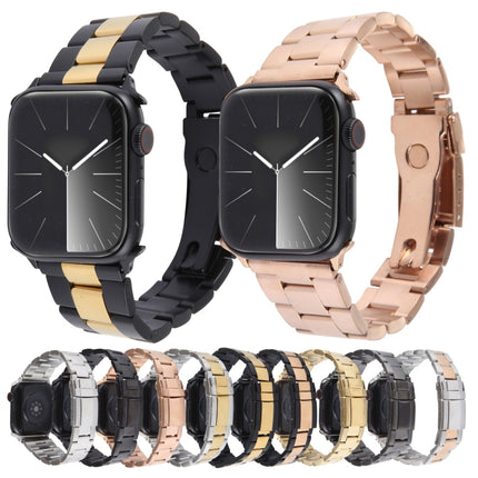 Three-Bead Stainless Steel Watch Band, For Apple Watch SE 2023 44mm, For Apple Watch SE 2023 40mm, For Apple Watch Ultra 2 49mm, For Apple Watch Series 9 45mm, For Apple Watch Series 9 41mm - DealBuddy