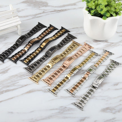 Three-Bead Stainless Steel Watch Band, For Apple Watch Series 7 41mm, For Apple Watch Series 7 45mm, For Apple Watch SE 40mm, For Apple Watch SE 44mm, For Apple Watch Series 6 40mm - DealBuddy