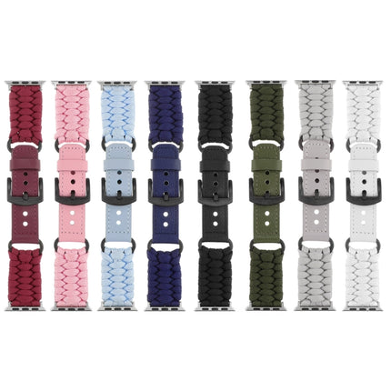 Plain Paracord Genuine Leather Watch Band, For Apple Watch 42mm, For Apple Watch 38mm - DealBuddy