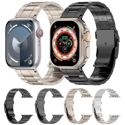 Safety Buckle Trapezoid Titanium Steel Watch Band, For Apple Watch 42mm, For Apple Watch 38mm - DealBuddy