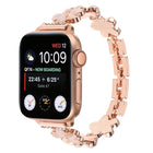5-petaled Flower Zinc Alloy Chain Watch Band, For Apple Watch SE 2023 44mm, For Apple Watch SE 2023 40mm, For Apple Watch Ultra 2 49mm, For Apple Watch Series 9 45mm, For Apple Watch Series 9 41mm, For Apple Watch Ultra 49mm