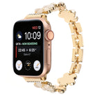 5-petaled Flower Zinc Alloy Chain Watch Band, For Apple Watch Series 4 44mm, For Apple Watch Series 4 40mm, For Apple Watch Series 3 38mm, For Apple Watch Series 3 42mm, For Apple Watch Series 2 42mm, For Apple Watch Series 2 38mm