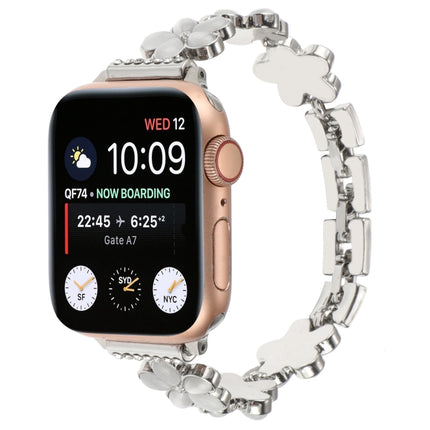 5-petaled Flower Zinc Alloy Chain Watch Band, For Apple Watch Series 4 44mm, For Apple Watch Series 4 40mm, For Apple Watch Series 3 38mm, For Apple Watch Series 3 42mm, For Apple Watch Series 2 42mm, For Apple Watch Series 2 38mm