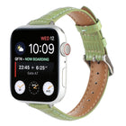 Slim Crocodile Leather Watch Band, For Apple Watch Series 8 41mm, For Apple Watch Series 8 45mm, For Apple Watch SE 2022 40mm, For Apple Watch SE 2022 44mm, For Apple Watch Series 7 41mm, For Apple Watch Series 7 45mm