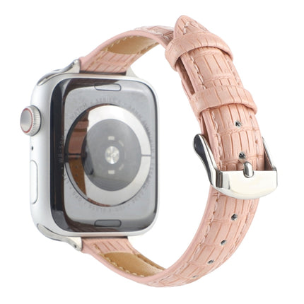 Slim Crocodile Leather Watch Band, For Apple Watch SE 40mm, For Apple Watch SE 44mm, For Apple Watch Series 6 40mm, For Apple Watch Series 6 44mm, For Apple Watch Series 5 44mm, For Apple Watch Series 5 40mm