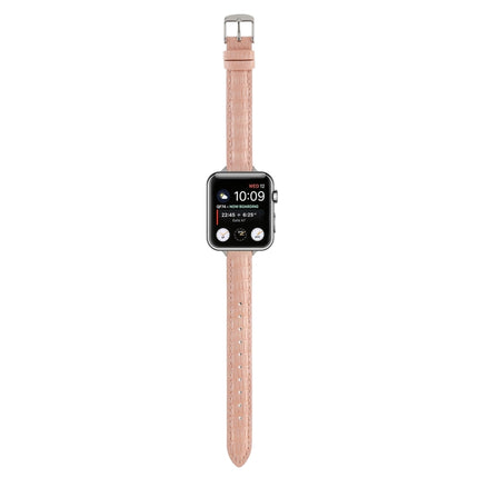 Slim Crocodile Leather Watch Band, For Apple Watch 42mm, For Apple Watch 38mm - DealBuddy