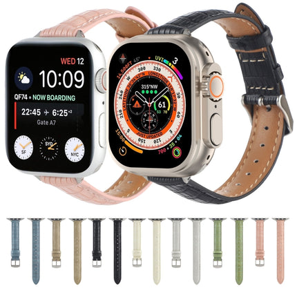 Slim Crocodile Leather Watch Band, For Apple Watch 42mm, For Apple Watch 38mm - DealBuddy