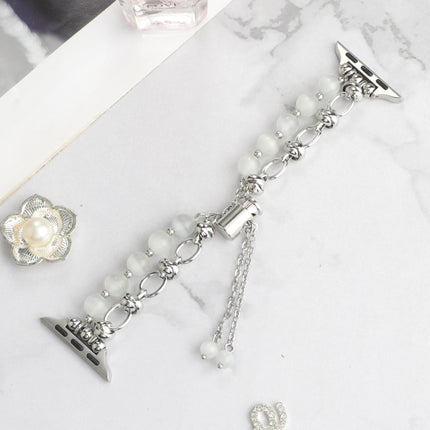 Pearl Chain Metal Bracelet Watch Band