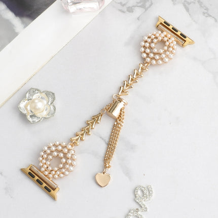 Pearl Round Zinc Alloy Chain Metal Watch Band, For Apple Watch 42mm, For Apple Watch 38mm - DealBuddy