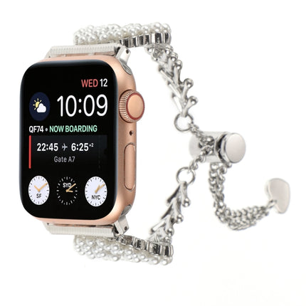 Pearl Round Zinc Alloy Chain Metal Watch Band, For Apple Watch 42mm, For Apple Watch 38mm - DealBuddy
