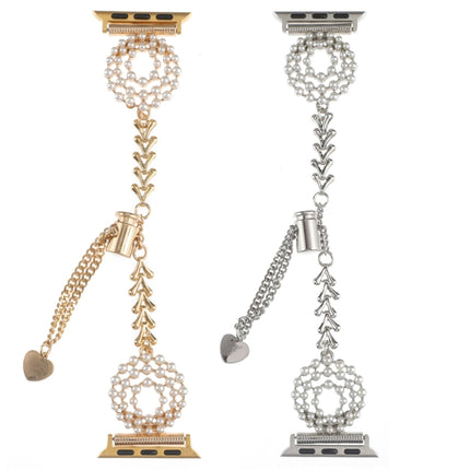Pearl Round Zinc Alloy Chain Metal Watch Band, For Apple Watch 42mm, For Apple Watch 38mm - DealBuddy