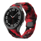 Football Pattern Reverse Buckle Silicone Watch Band, For Samsung Galaxy Watch 6 / 6 Classic - DealBuddy