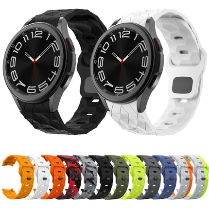 Football Pattern Reverse Buckle Silicone Watch Band, For Samsung Galaxy Watch 6 / 6 Classic - DealBuddy